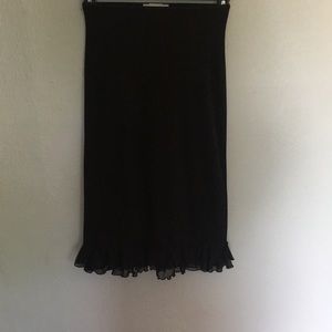 Black ruffled skirt